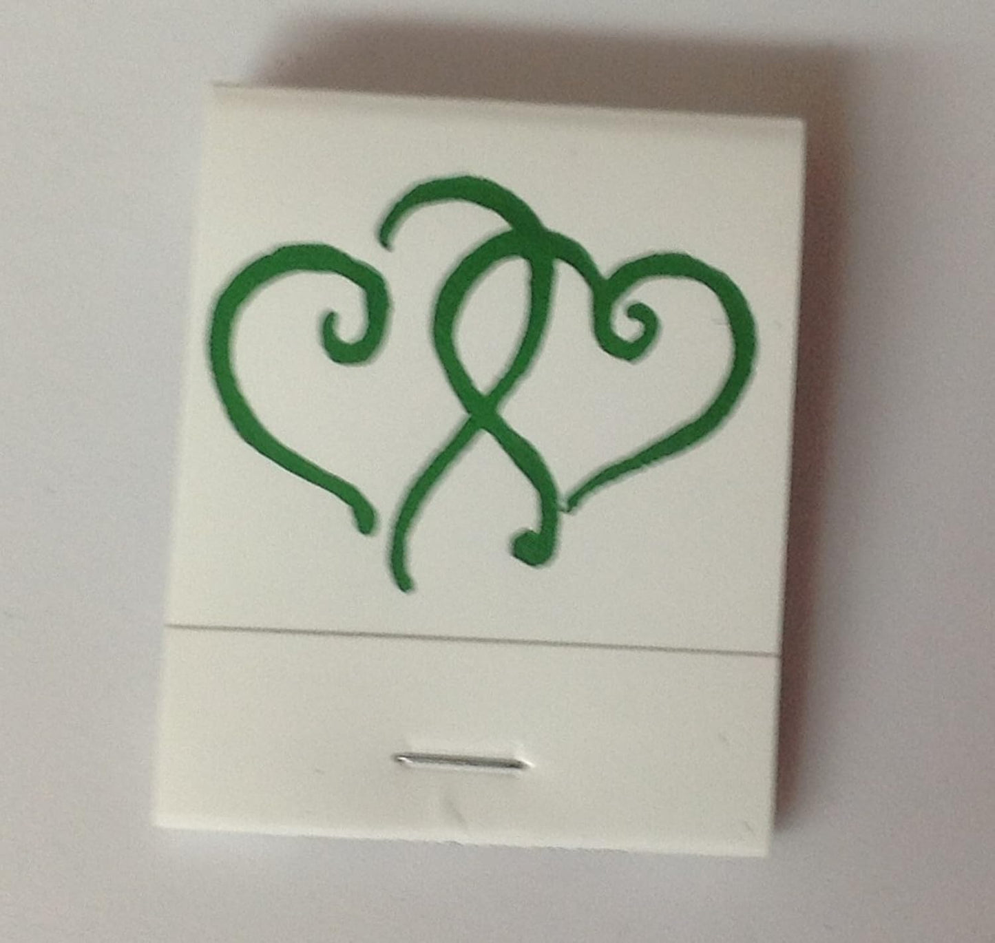 Party Favors Plus White Matchbooks Printed Hearts Green 50 Count