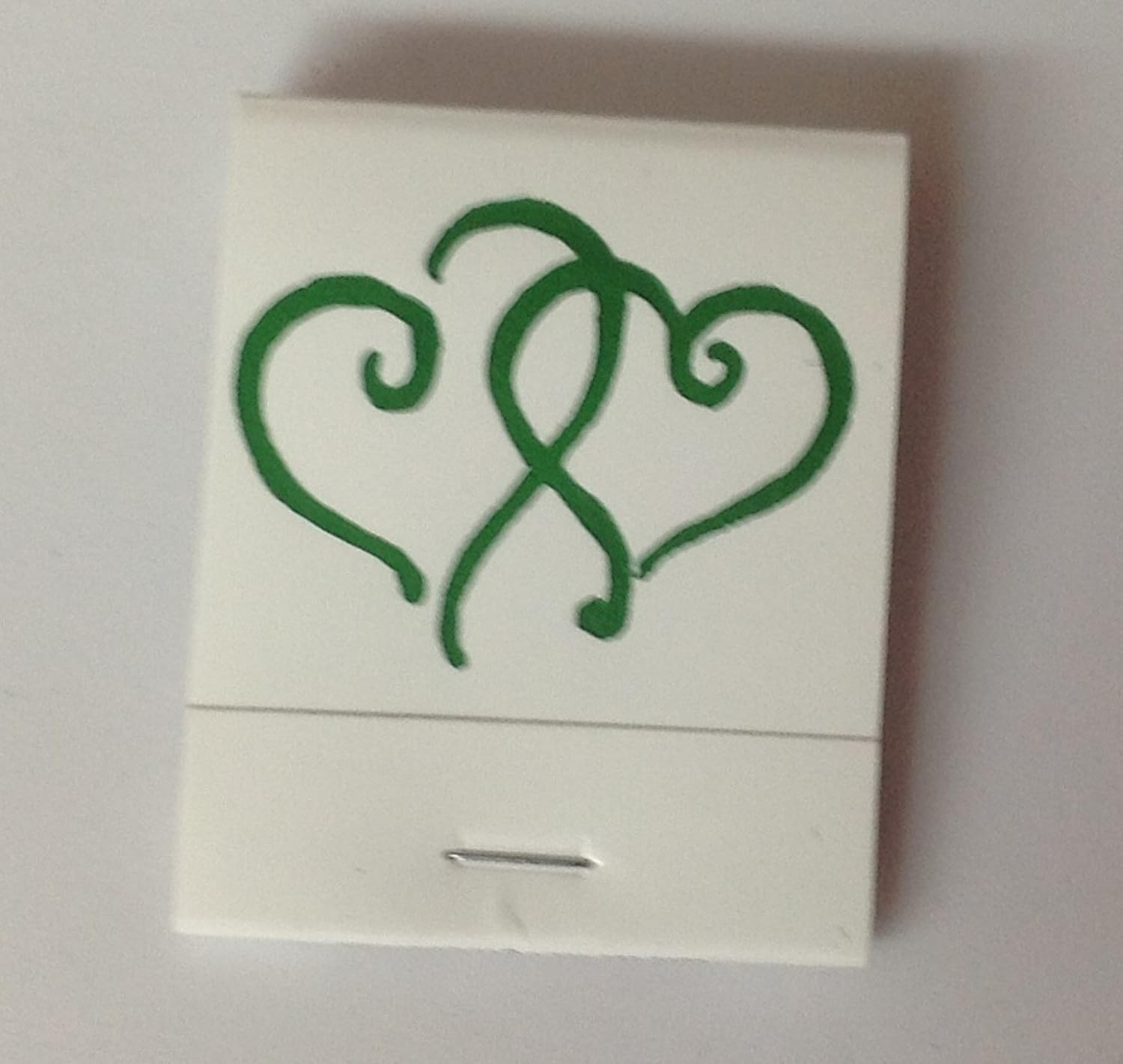 Party Favors Plus White Matchbooks Printed Hearts Green 50 Count