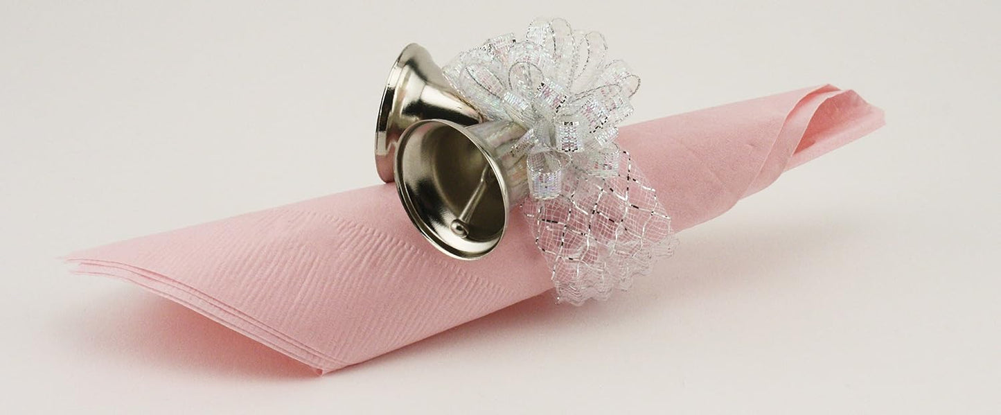 Party Favors Plus Silver Metal Clinking Bells Napkin Rings 8 Count