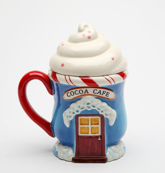 Cosmos Gifts Santa's Village Covered Ceramic Mug 10 oz 6-1/8" H