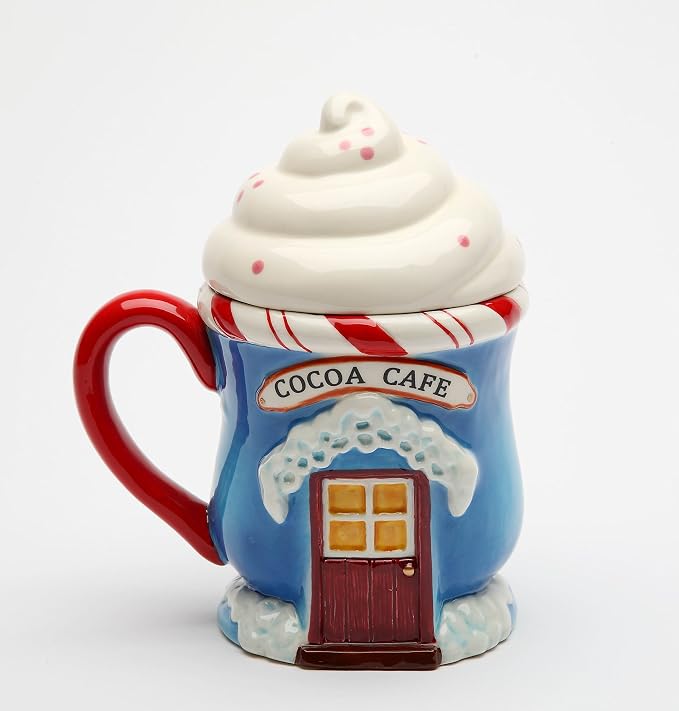 Cosmos Gifts Santa's Village Covered Ceramic Mug 10 oz 6-1/8" H