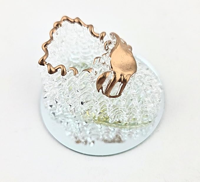 Party Favors Plus Polyresin Baby Bootie Figurine Clear Rose Gold 1.375 Inch