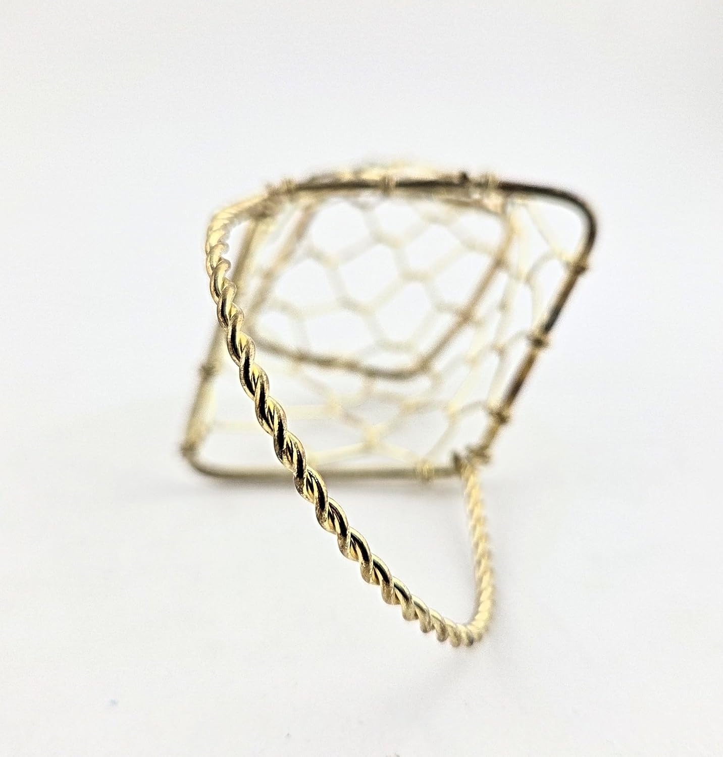 Party Favors Plus Gold Tone Miniature Diamond Shape Wire Basket with Twisted Handle 3.25 Inch 3 Piece Set