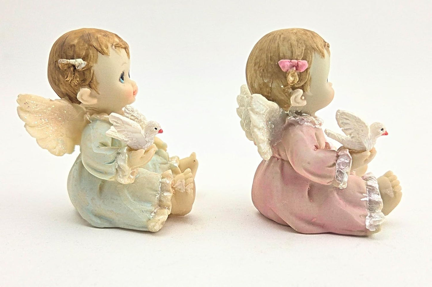 Party Favors Plus Baby Angel Figurines Pink Blue 2 Piece