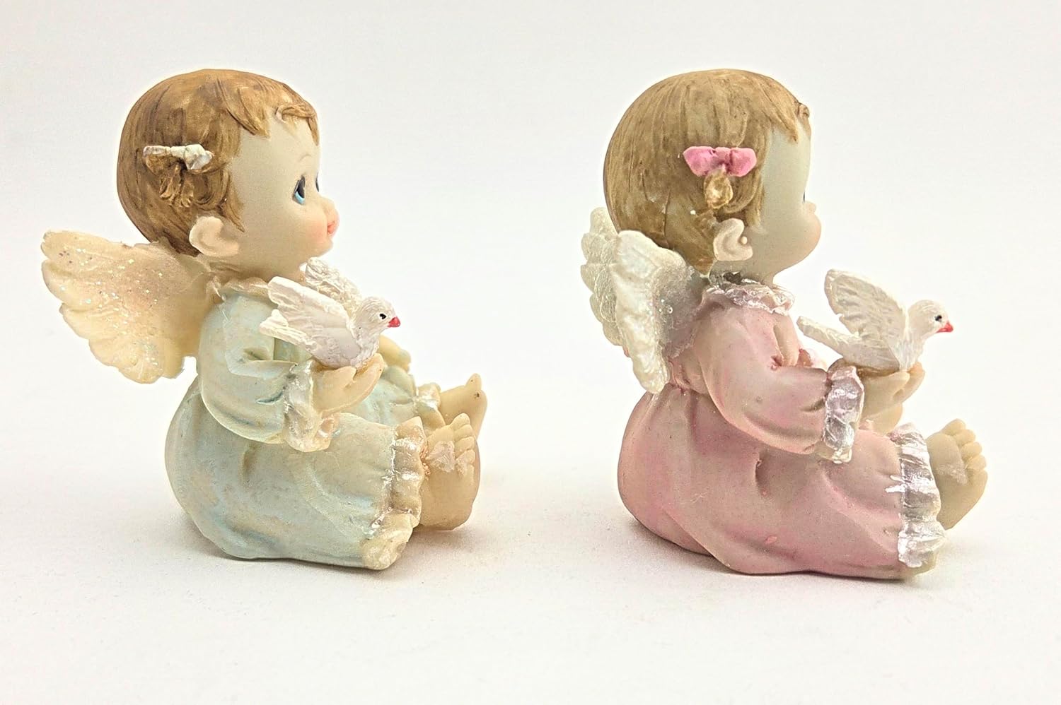 Party Favors Plus Baby Angel Figurines Pink Blue 2 Piece