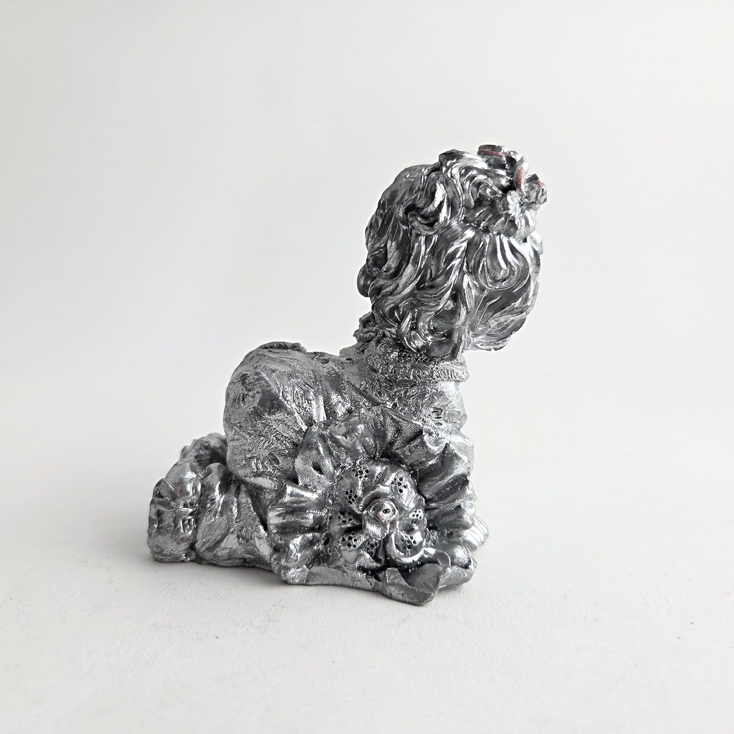 Party Favors Plus Silver Polyresin Crawling Little Girl Figurine 3.5 Inch
