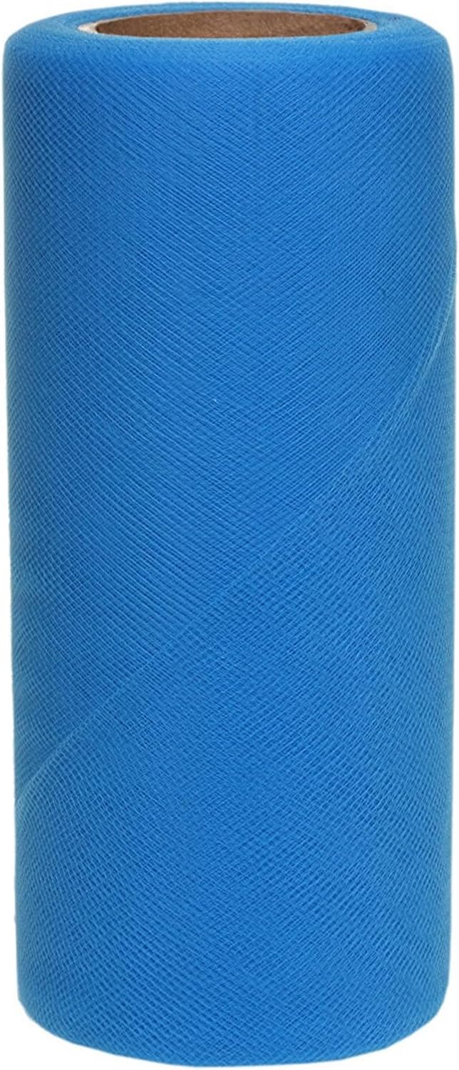 Party Favors Plus Peacock Blue Stretchy Elastic Tulle Fabric Roll 6in X 50yd