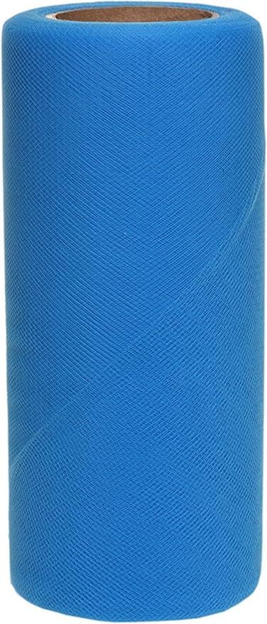 Party Favors Plus Peacock Blue Stretchy Elastic Tulle Fabric Roll 6in X 50yd