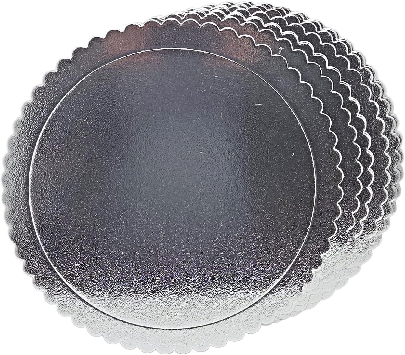 Party Favors Plus Silver Round Cake Boards Scalloped Edge Heavy Duty 12 Inch 10 Count