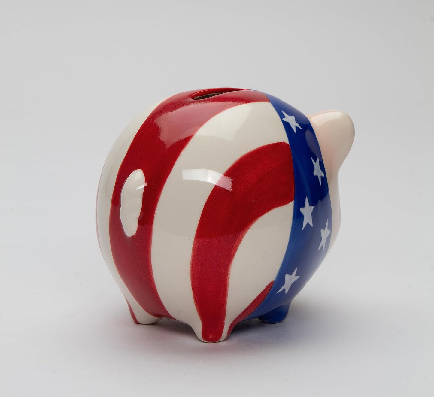 Cosmos Gifts Fine Ceramic Patriotic American Flag Pig Piggy Bank 4-7/8" L