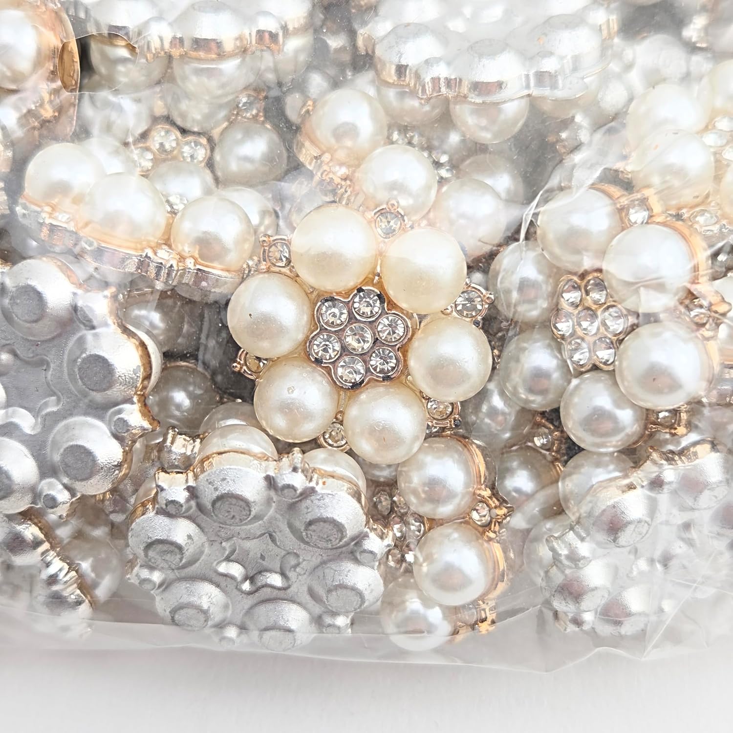 Party Favors Plus Gold Tone Flower Brooch Pin with Faux Pearls and Rhinestones 1 In 25 Pack