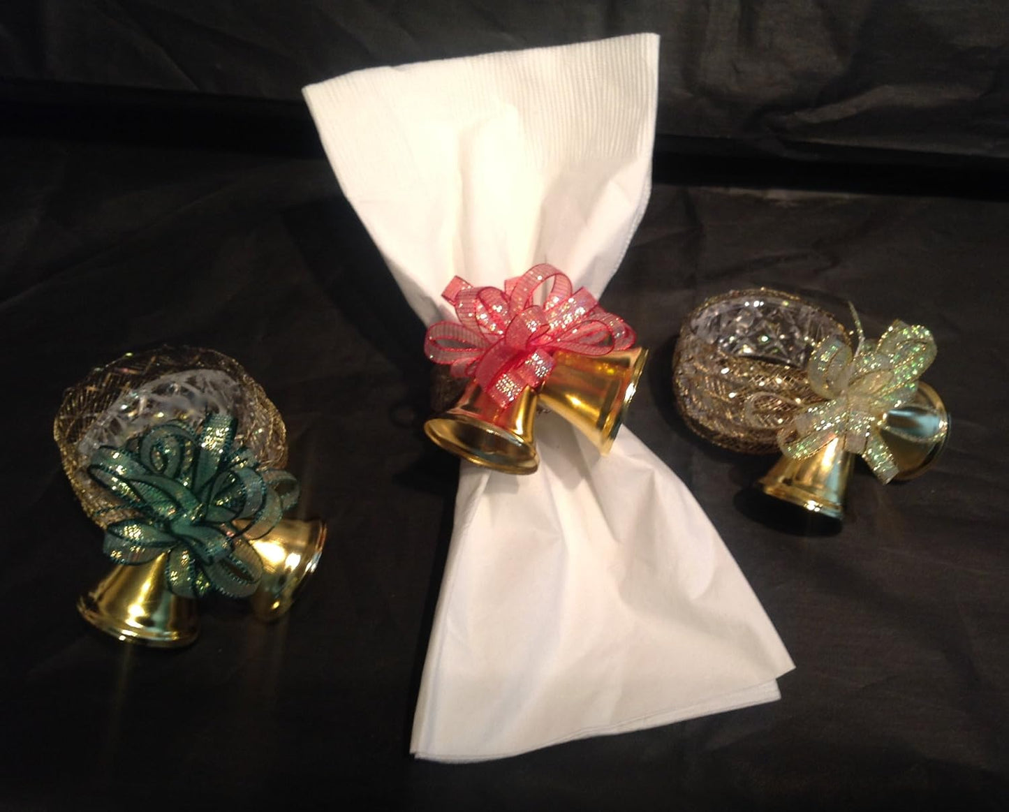 Party Favors Plus Gold Metal Clinking Bells Napkin Rings 8 Count