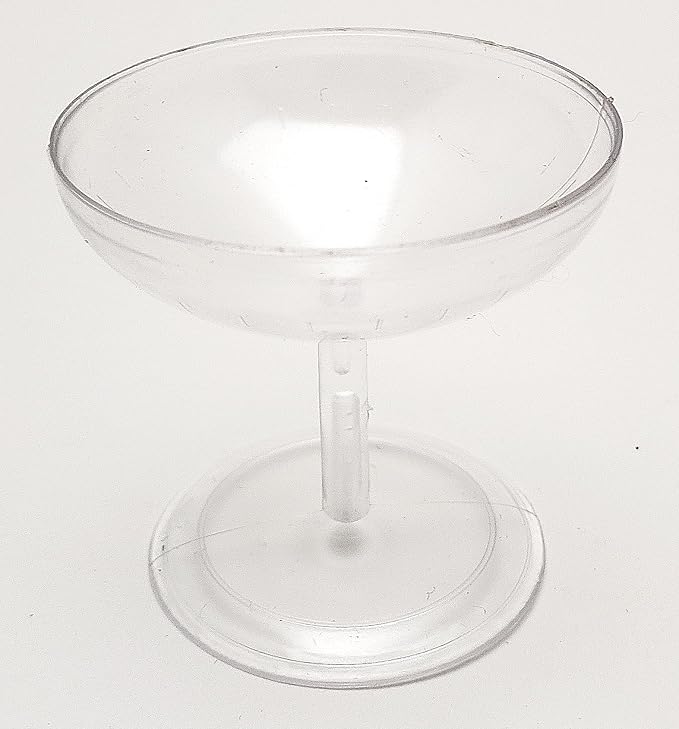Party Favors Plus Clear Plastic Mini Champagne Glasses 2 Inch 12 Count