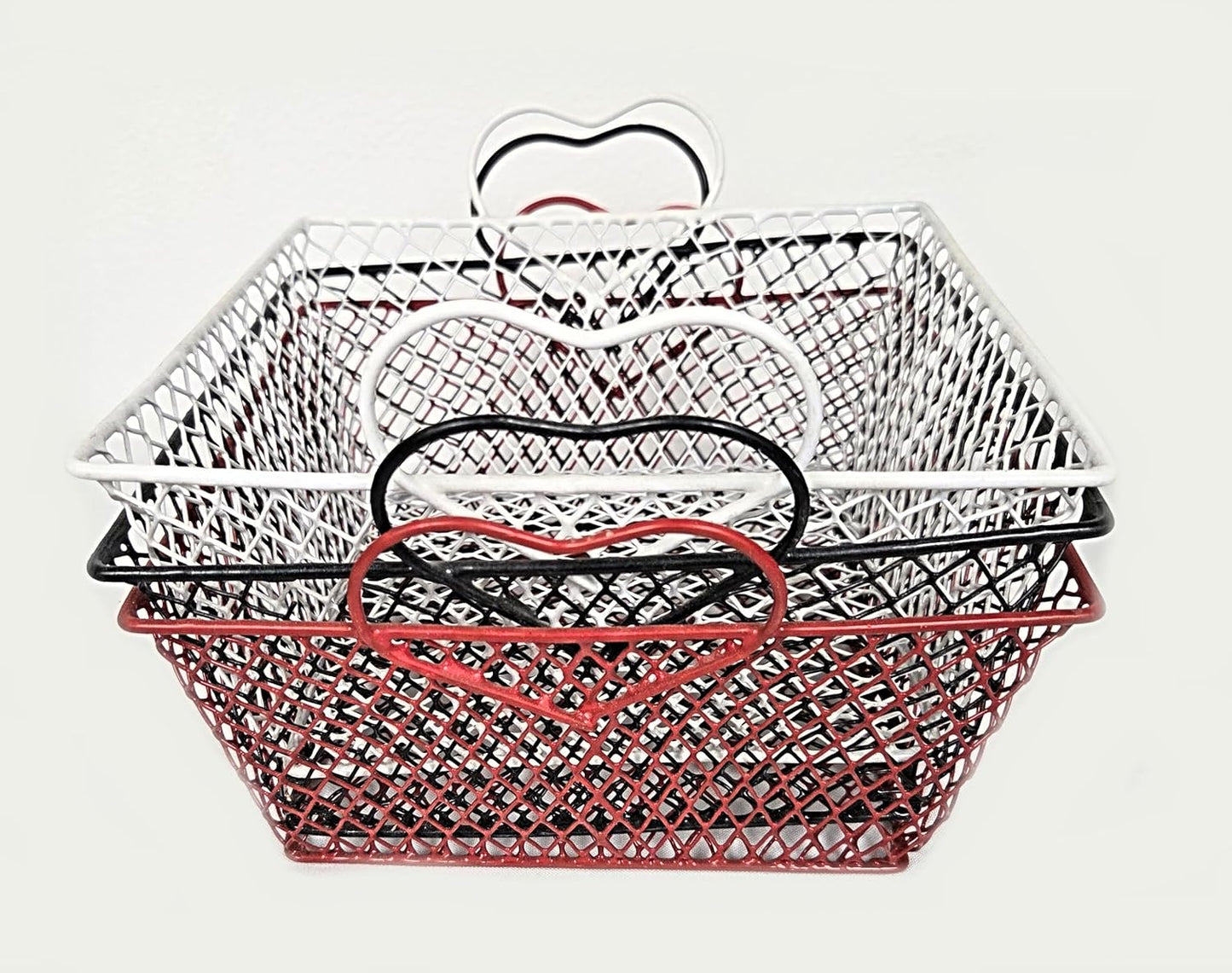Party Favors Plus Wire Baskets Heart Shape Handles Metal 8 Inch 3 Count