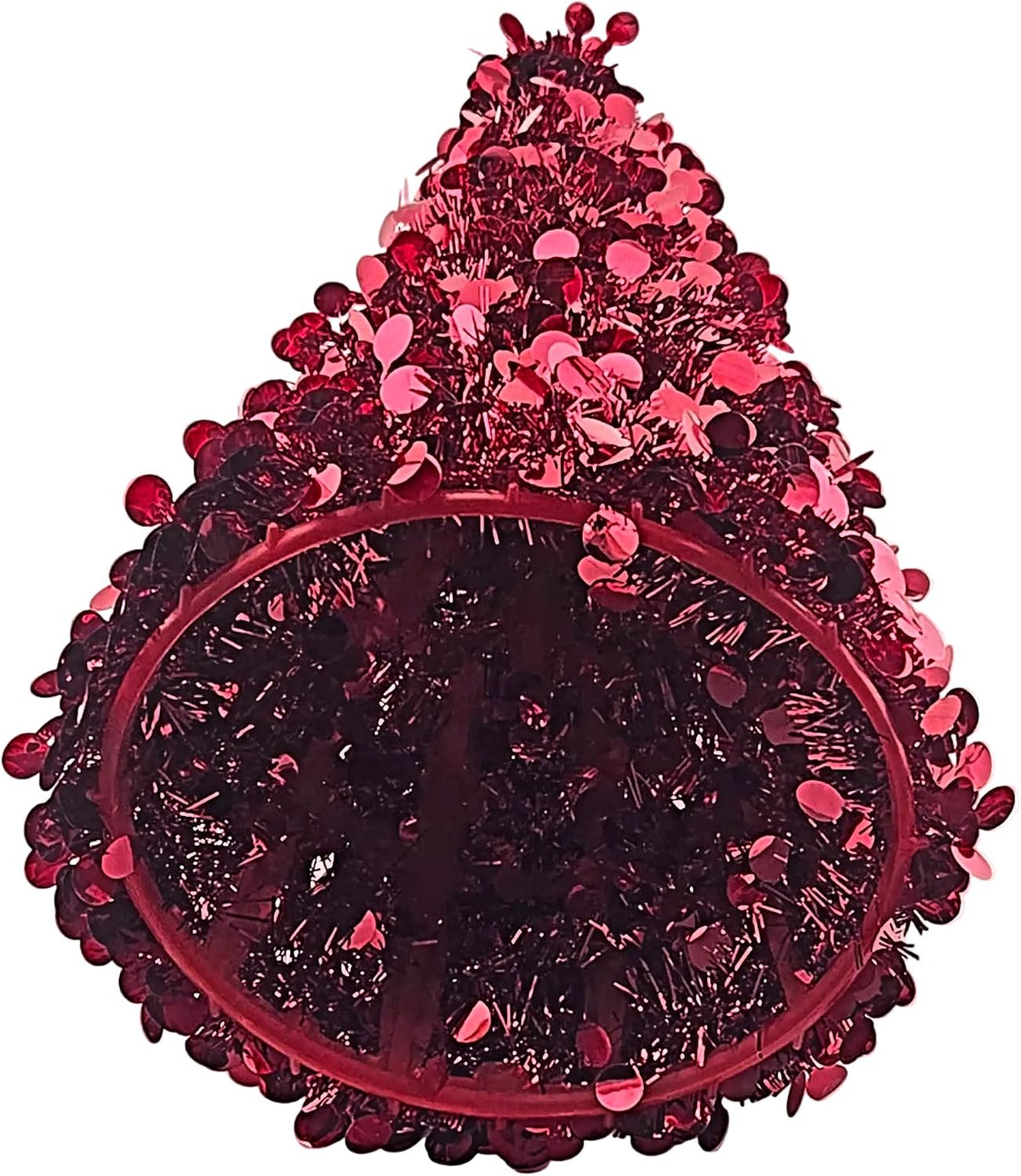 Red Tinsel Christmas Tree Table Centerpiece, 1 Piece