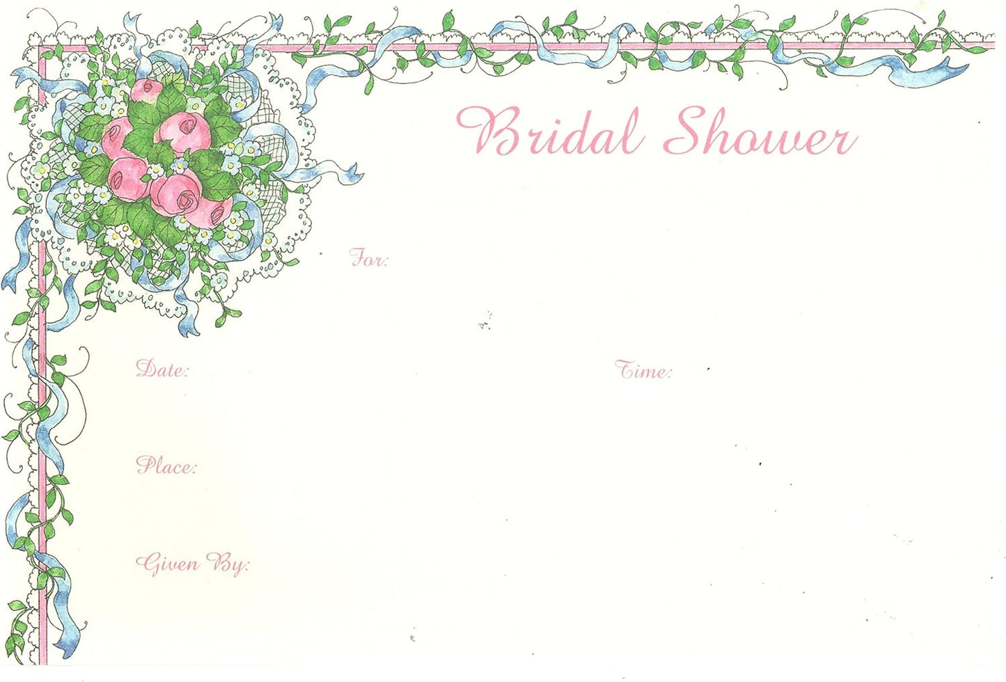 Party Favors Plus Bridal Shower Invitations Ivory Pink Tulips 20 Count