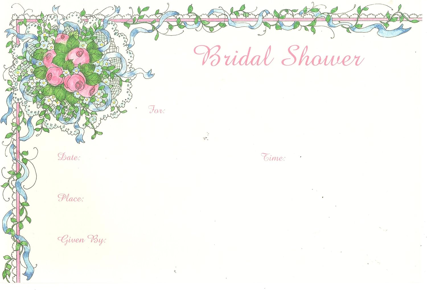 Party Favors Plus Bridal Shower Invitations Ivory Pink Tulips 20 Count