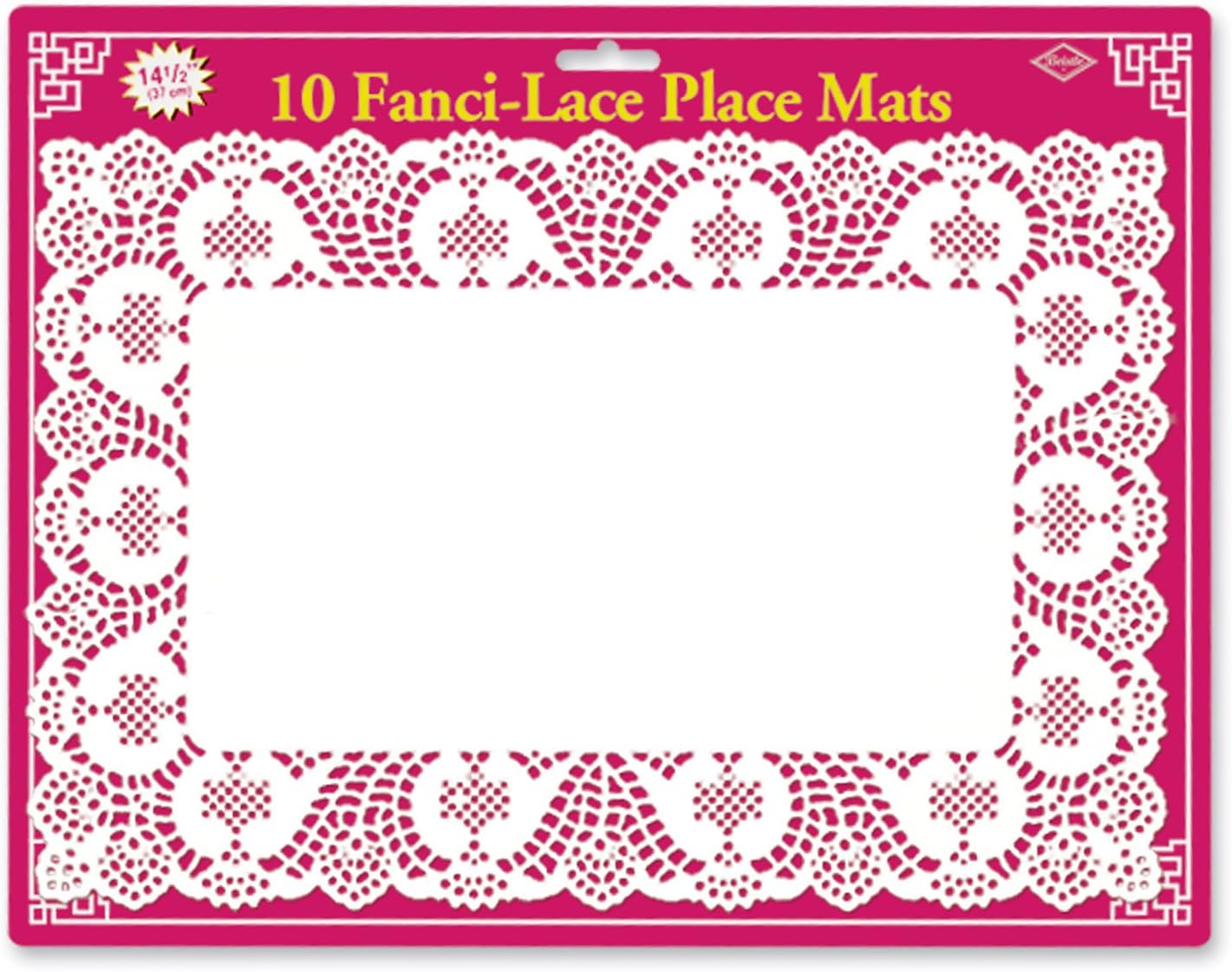 Beistle Fanci-Lace White Bond Paper Place Mats 10" x 14.5" 10 Count