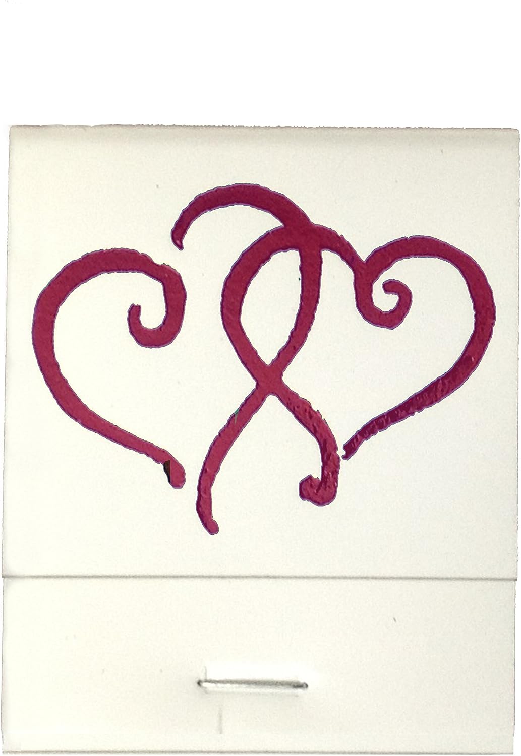 Party Favors Plus White Matchbooks Printed Hearts Burgundy 50 Count