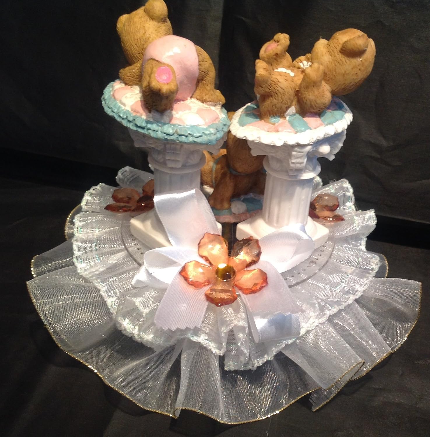 Party Favors Plus Multicolor Resin Bears At Play Cake Top 7in