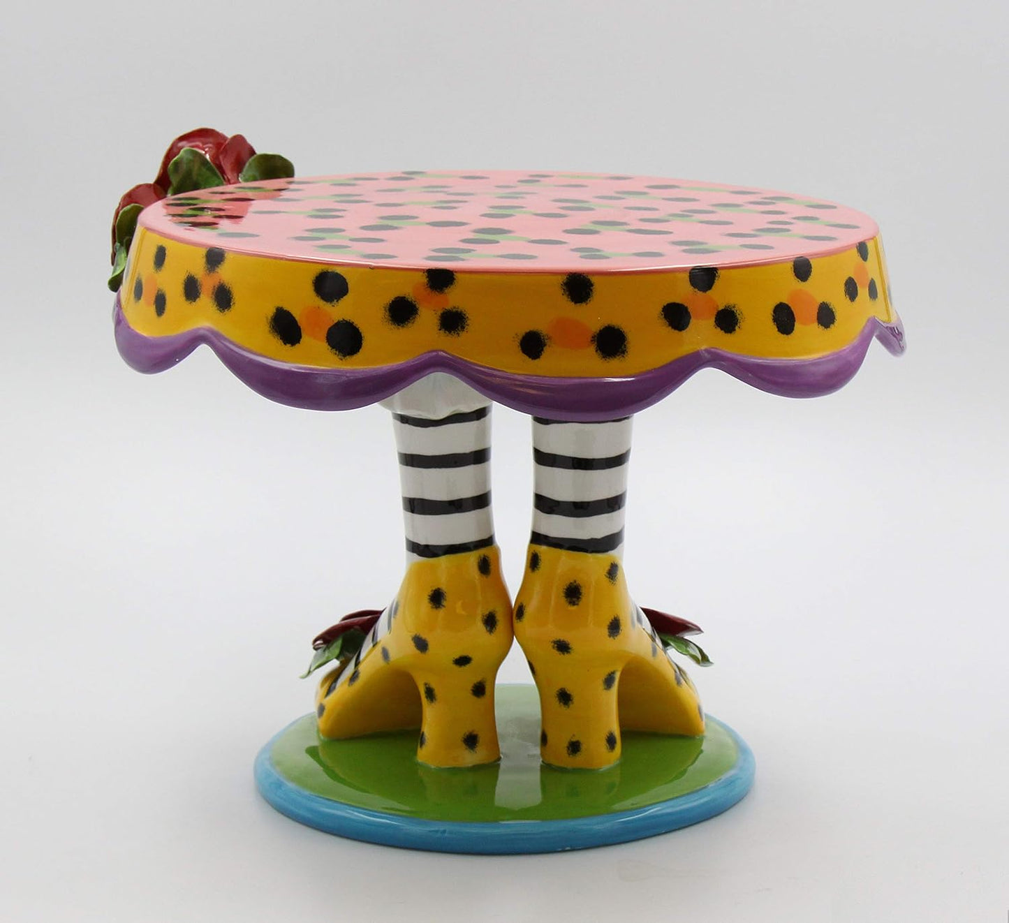 Appletree 10-Inch Sugar High Social Ceramic High Heel Cake Stand Pink