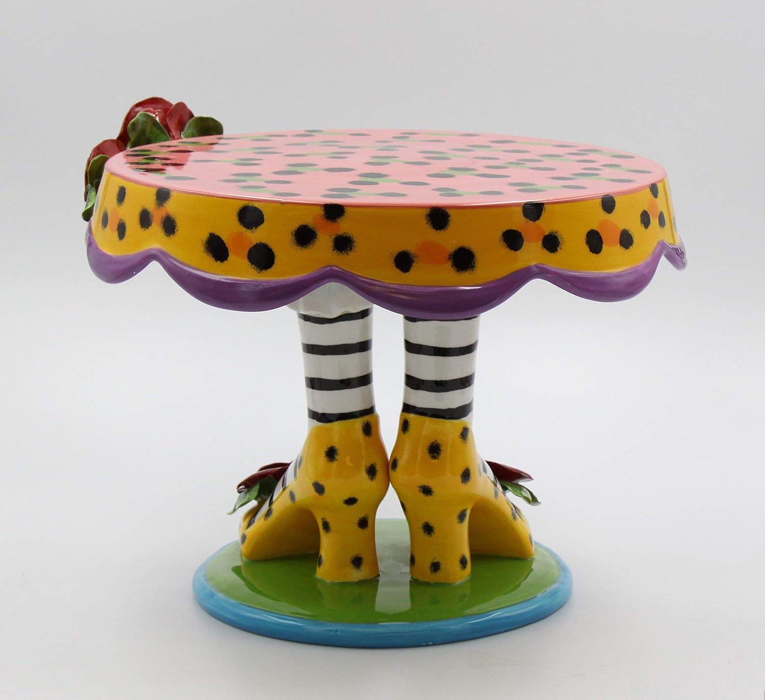 Appletree 10-Inch Sugar High Social Ceramic High Heel Cake Stand Pink