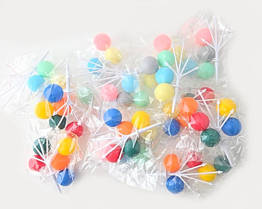 Party Favors Plus Mini Plastic Balloon Picks Multicolor 12 Count