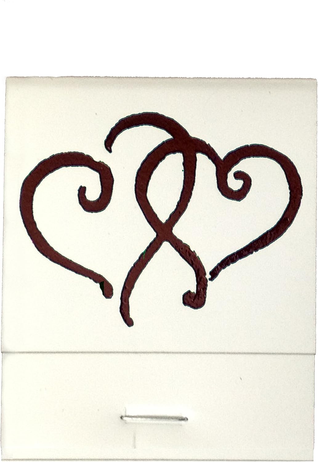Party Favors Plus White Matchbooks Printed Hearts Brown 50 Count
