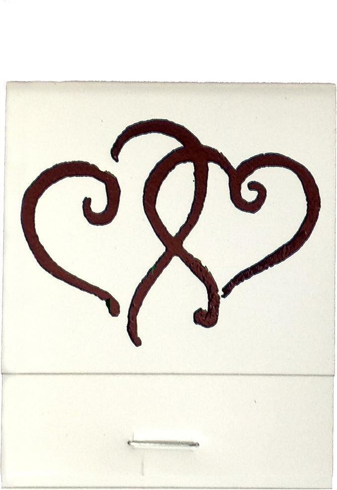 Party Favors Plus White Matchbooks Printed Hearts Brown 50 Count