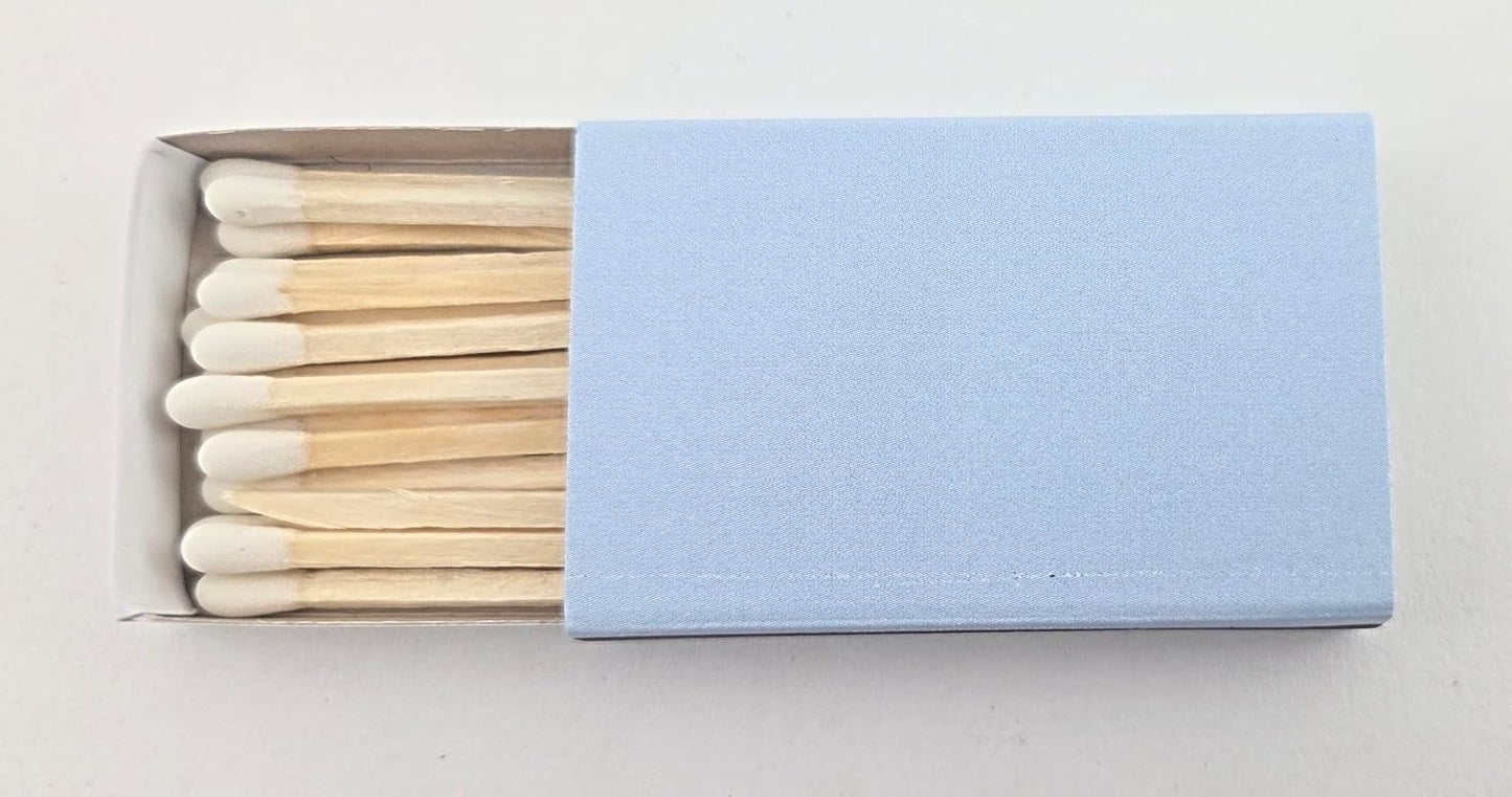 Light Blue Wooden Box Matches White Tip 50 Pack