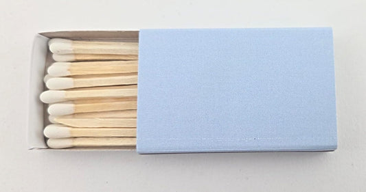 Light Blue Wooden Box Matches White Tip 50 Pack