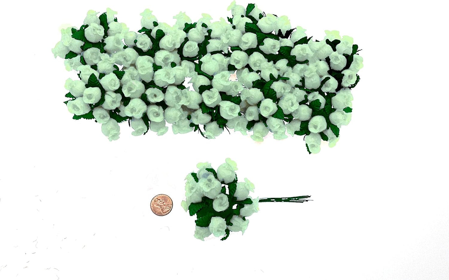 144 Miniature Poly Rose Silk Favor Flower Pick Wedding Shower - Mint Green | Wedding Shower