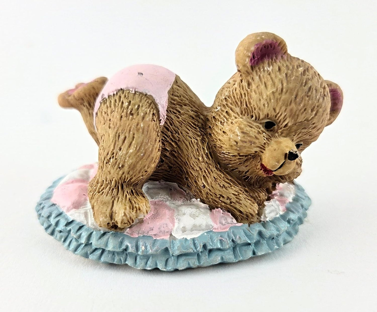Party Favors Plus Pastel Blue Pink White Polyresin Bear Figurines 2 Inch Set of 3