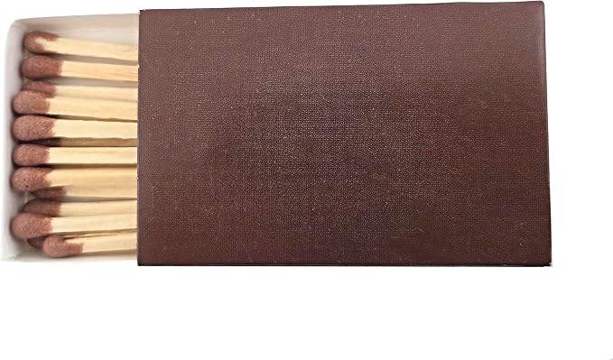 Party Favors Plus Plain Brown Cover Wooden Matches Box 50 Count