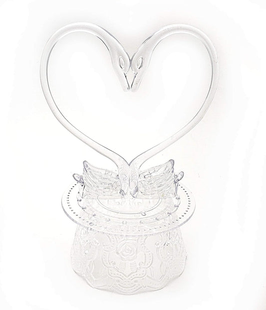 Party Favors Plus Clear Plastic Wedding Cake Top Swans 7 Inch