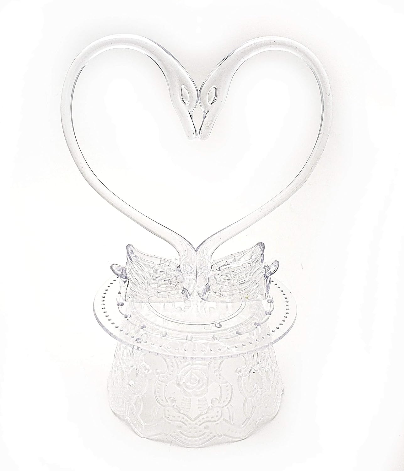 Party Favors Plus Clear Plastic Wedding Cake Top Swans 7 Inch