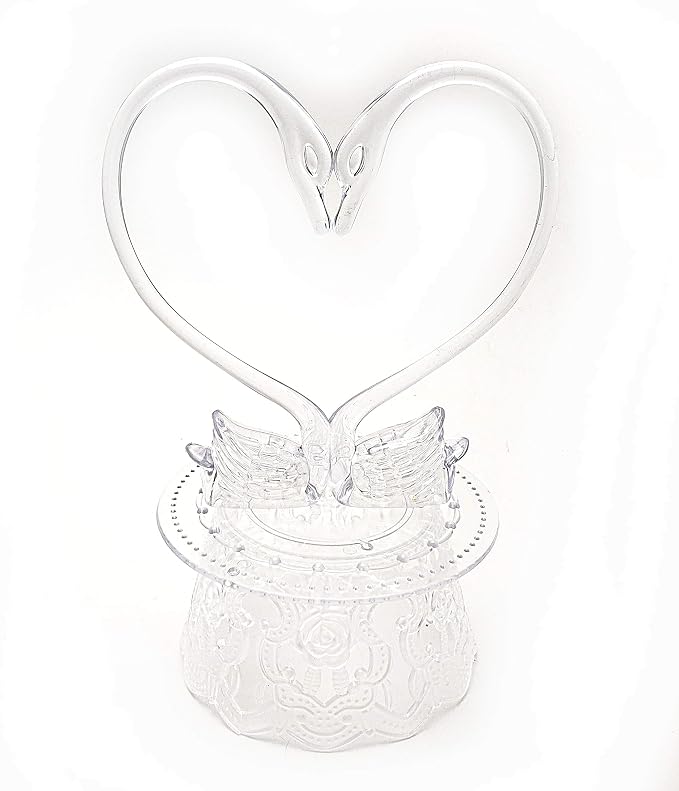 Party Favors Plus Clear Plastic Wedding Cake Top Swans 7 Inch