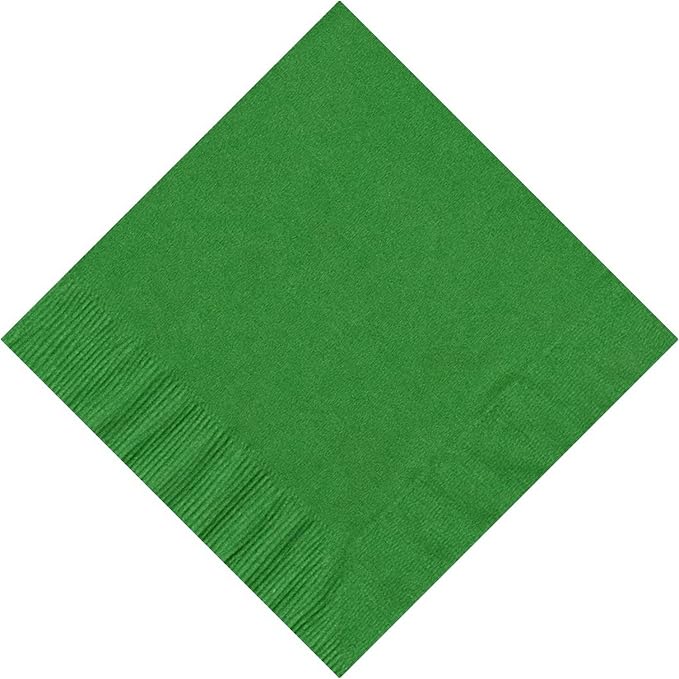 Party Favors Plus Kelly Green Beverage Cocktail Napkins 10 in x 10 in 200 Count