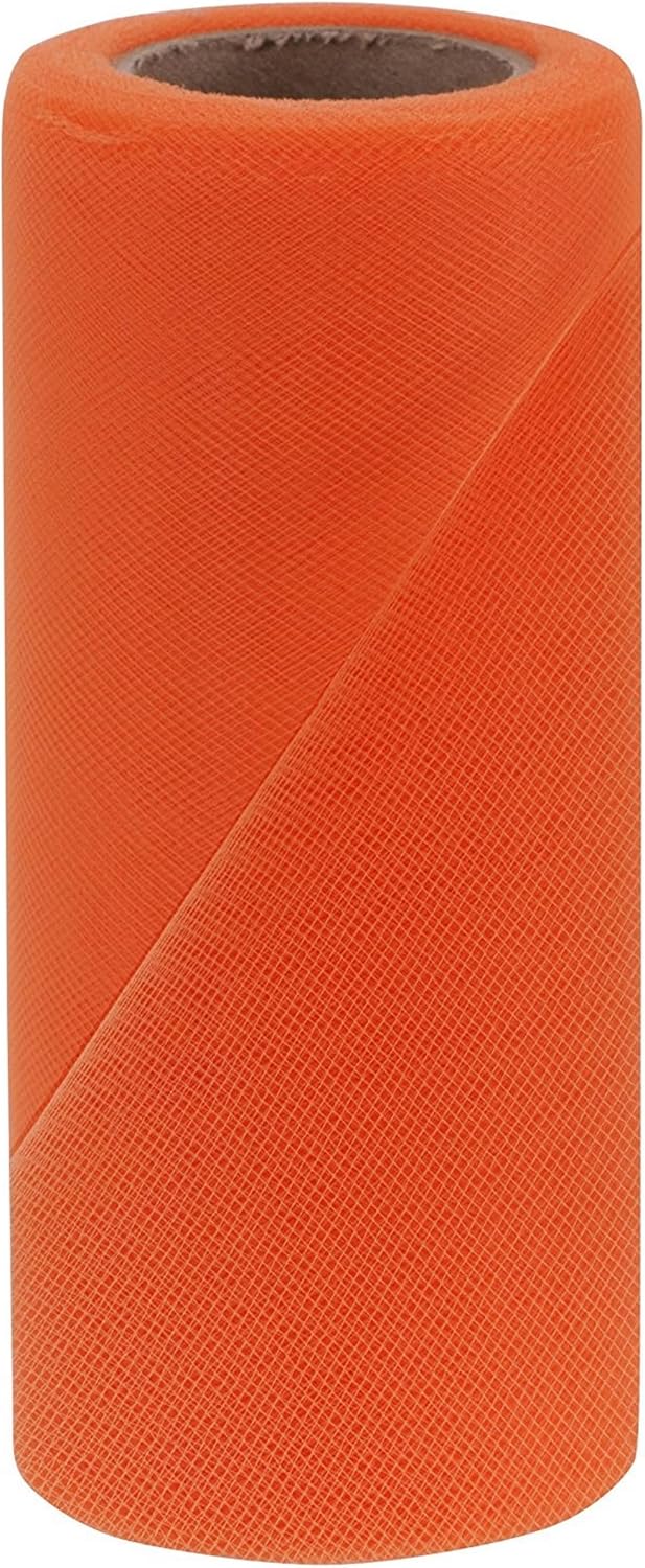 Party Favors Plus Shrimp Orange Tulle Fabric Roll 6in X 50yd