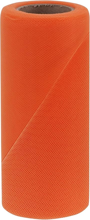 Party Favors Plus Shrimp Orange Tulle Fabric Roll 6in X 50yd