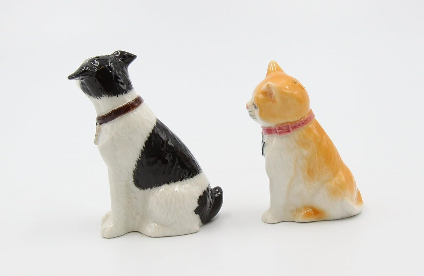 Cosmos Gifts Fine Porcelain Dog and Cat Salt and Pepper Shakers Set 3-3/8" H