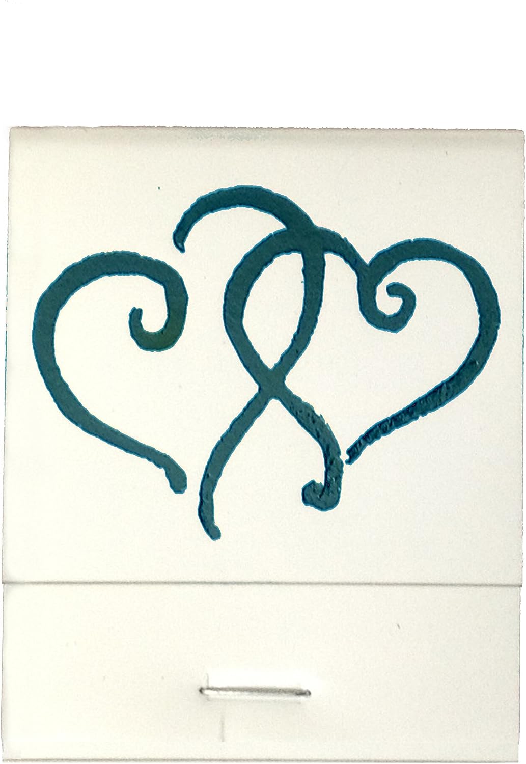 Party Favors Plus White Matchbooks Printed Hearts Metallic Teal 50 Count