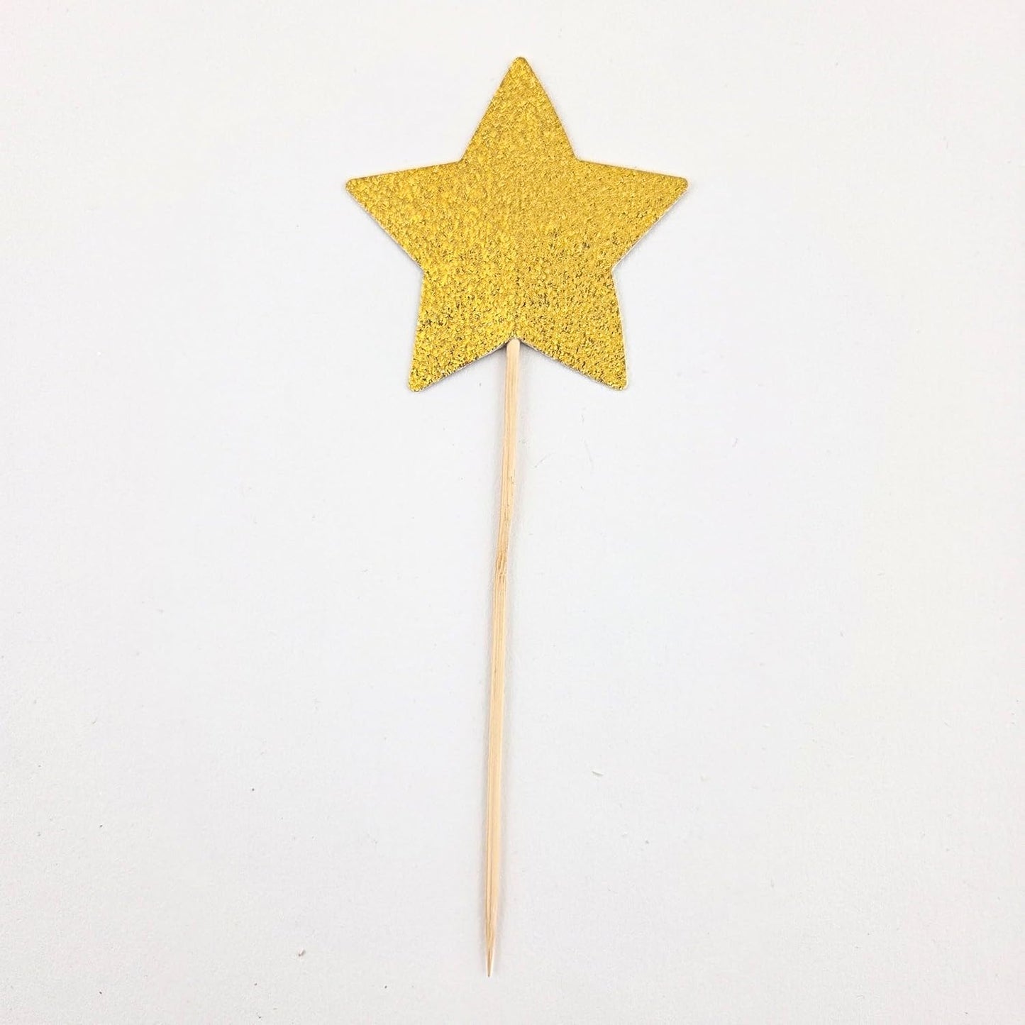 Party Favors Plus Gold Glitter Star Cake Toppers 3 Inch 10 Count