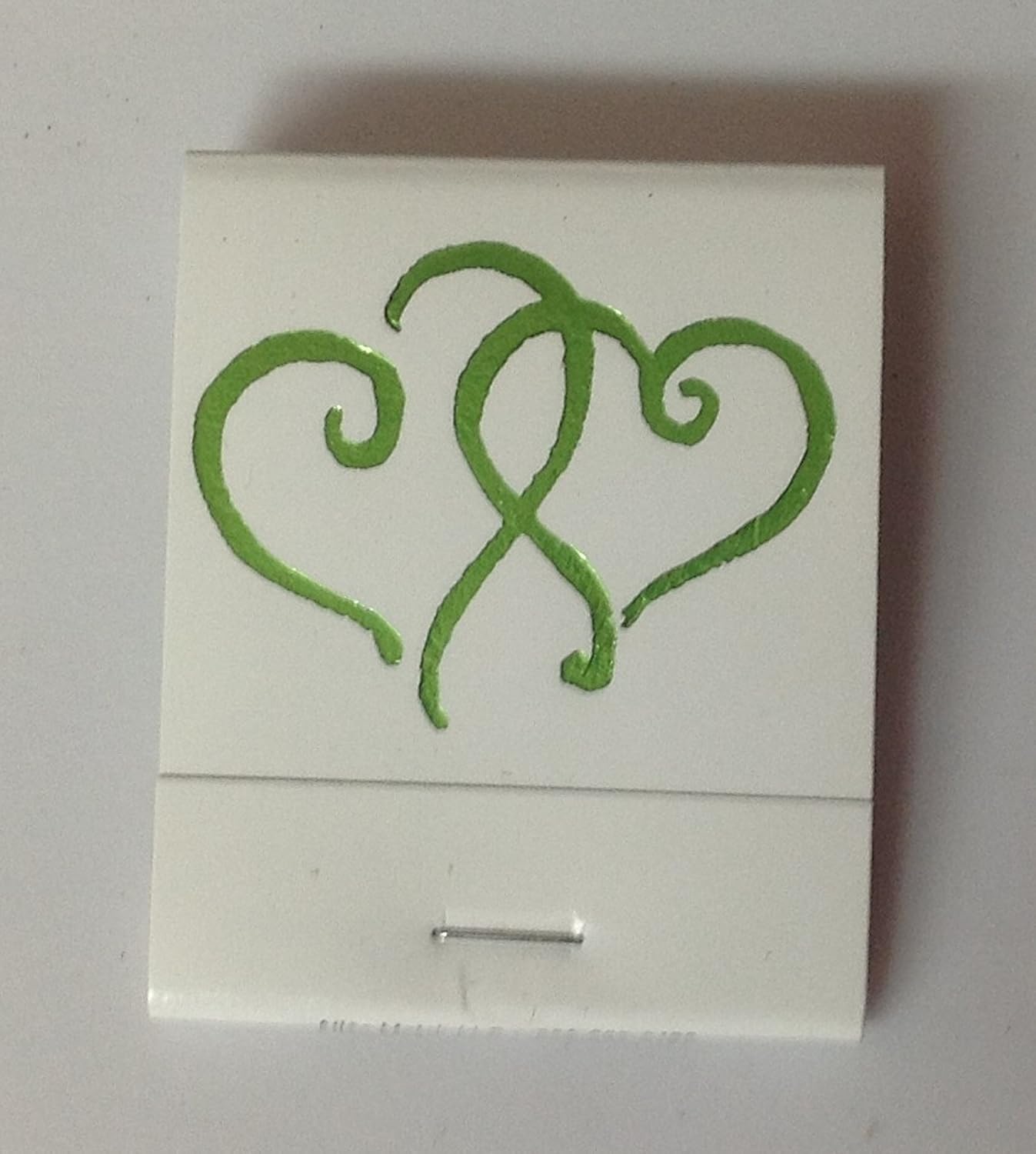 Party Favors Plus White Matchbooks Printed Hearts Metallic Light Green 50 Count