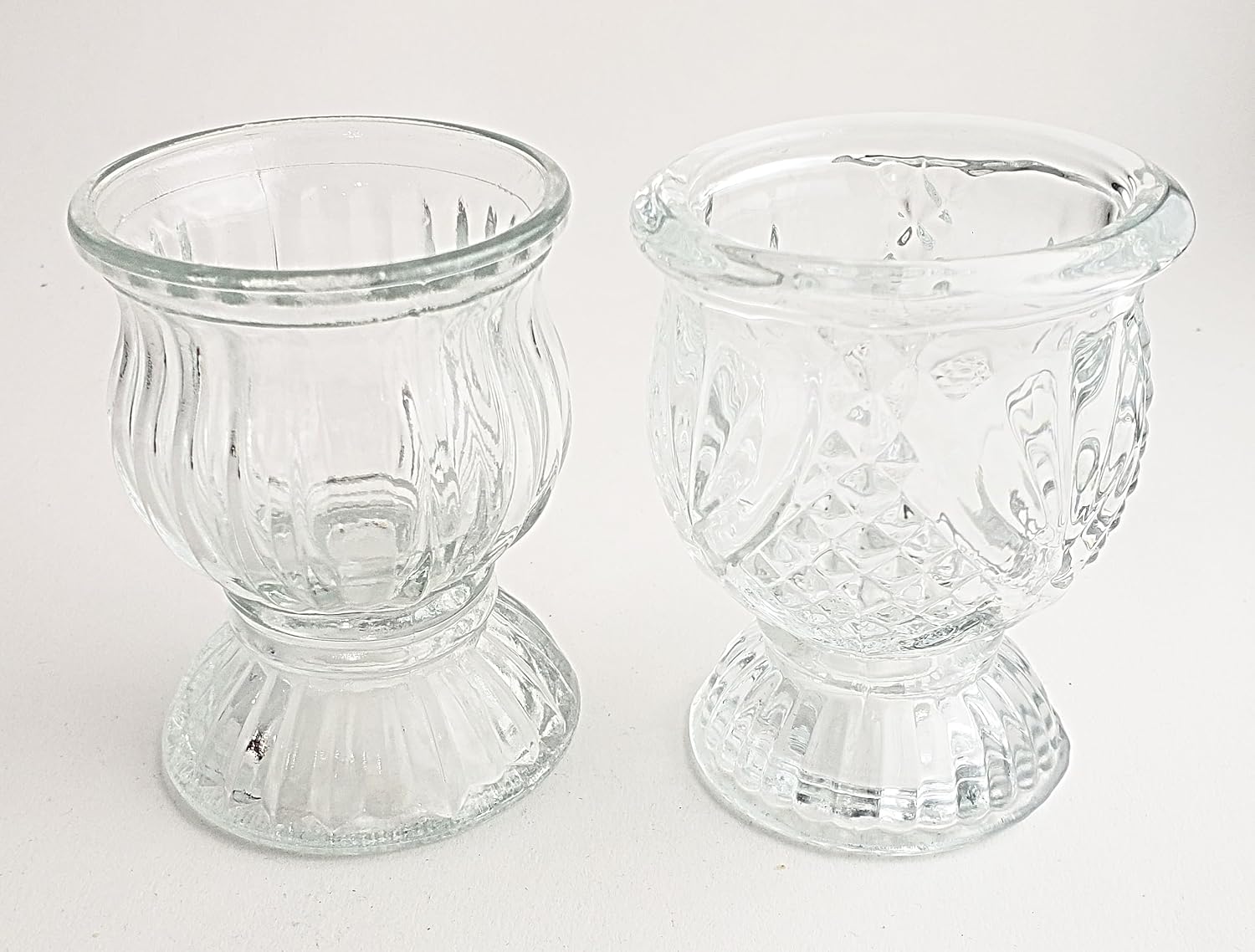 Party Favors Plus Clear Glass Tealight Candle Holders 4 Piece Set