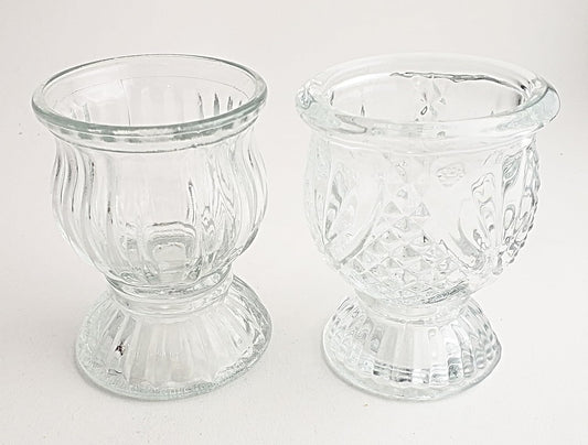 Party Favors Plus Clear Glass Tealight Candle Holders 4 Piece Set