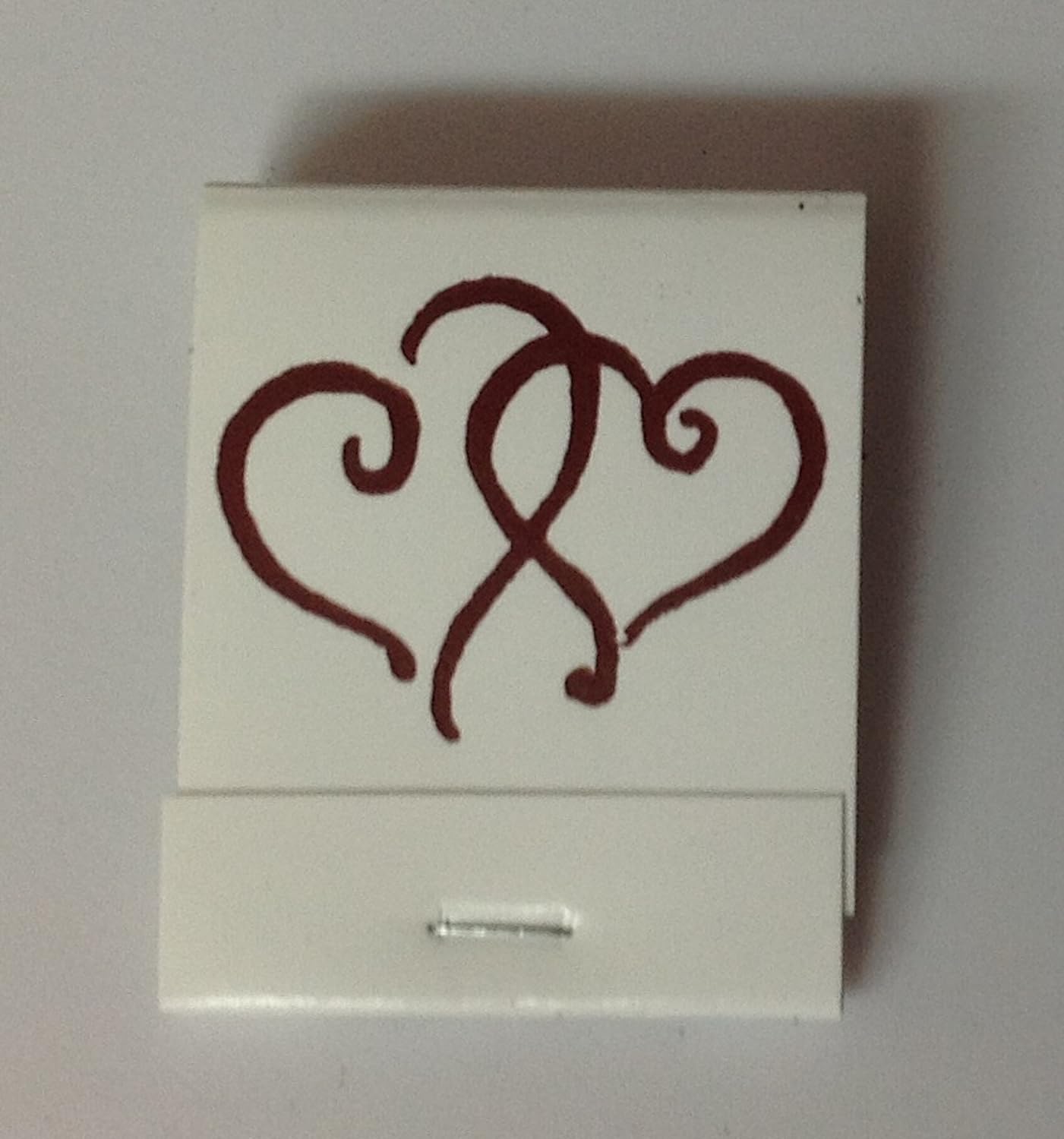 Party Favors Plus White Matchbooks Printed Hearts Burgundy 50 Count