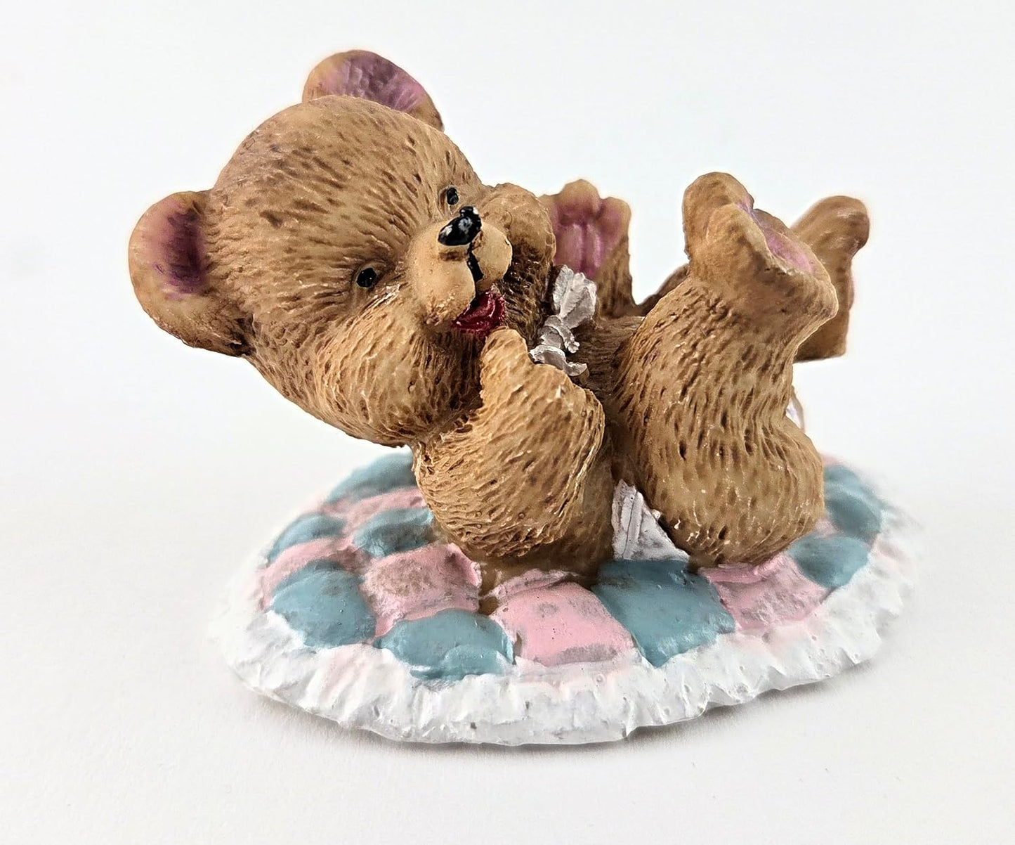 Party Favors Plus Pastel Blue Pink White Polyresin Bear Figurines 2 Inch Set of 3