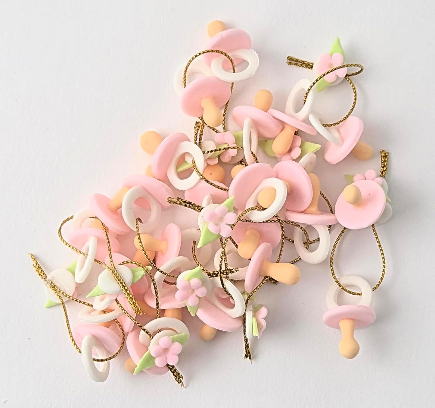 Party Favors Plus Cold Porcelain Pacifier Capias Figurines Pink 12 Count