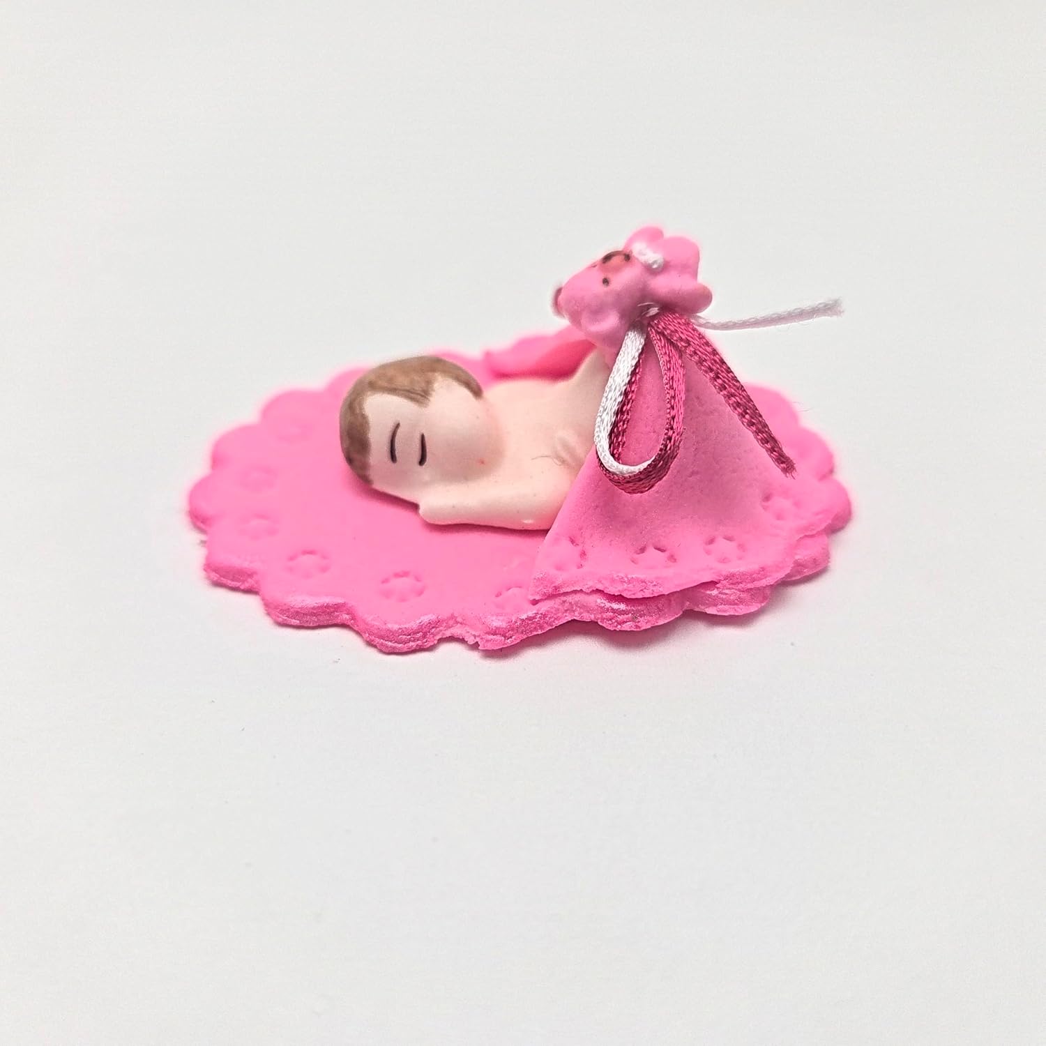 Party Favors Plus Cold Porcelain Sleeping Baby Capias Figurines Pink 6 Count